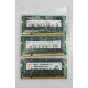 Hynix 1GB Laptop RAM Lot of 3 PC2-5300S 667MHz DDR2 SODIMM Memory Excellent